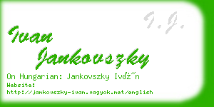 ivan jankovszky business card